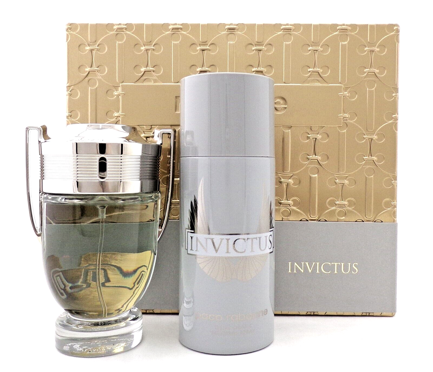 Invictus by Paco Rabanne 3.4 oz EDT Spray + 5.1 oz Deo Spray. New SET for Men