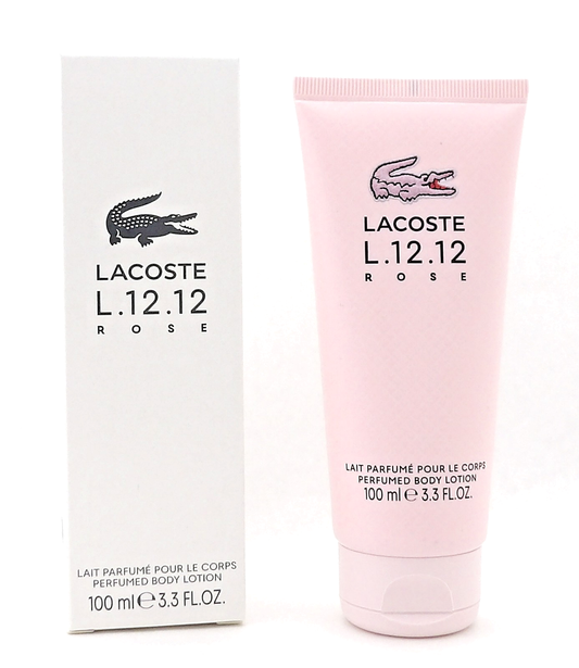 Lacoste L.12.12 ROSE 3.3 oz./ 100 ml. Perfumed Body Lotion for Women. Brand New