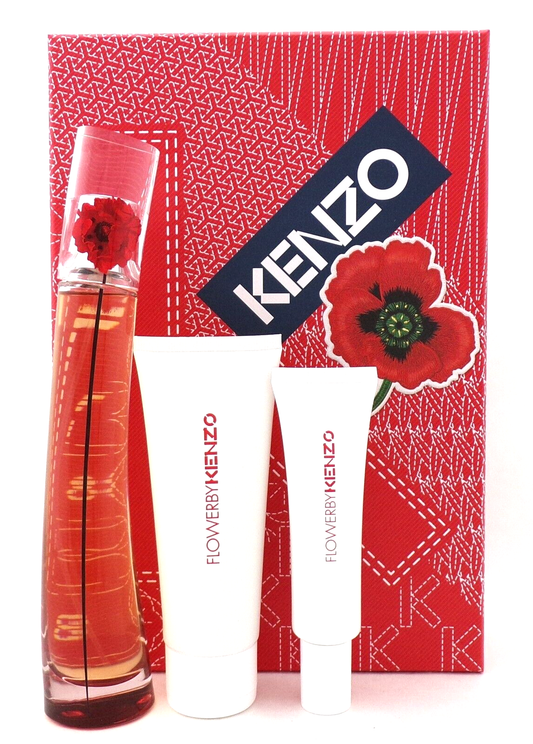 Flower by Kenzo L'ABSOLUE 1.7oz EDP Spray+2.5oz B/Cream+20ml Hand Cream. New Set