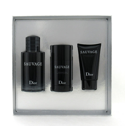 Dior Sauvage 3Pc Set EDT Spray 3.4 oz.+ Deodorant Stick +After Shave Balm New