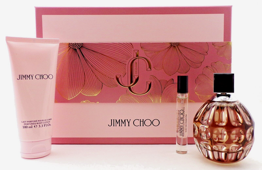 JIMMY CHOO by Jimmy Choo 3.3oz & 0.25oz EDP Spray + 3.3oz B/Lotion Women's SET