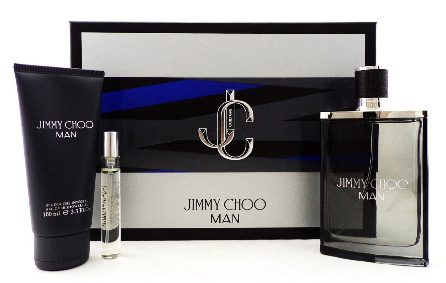 Jimmy Choo MAN 3.3 oz. & 0.25 oz EDT Spray + 3.3 oz All-Over S/Gel New Men's SET