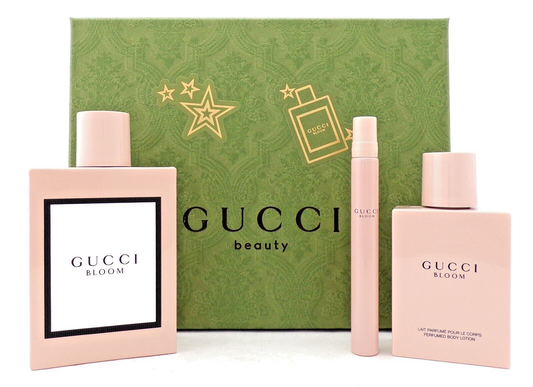 Gucci Bloom 3.3 oz EDP Spray & 10 ml EDP Spray + 3.3 oz B/Lotion New Women's Set