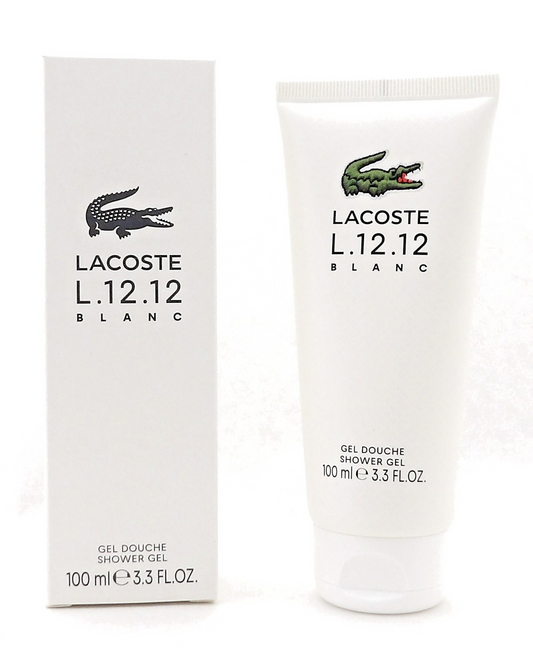 Lacoste L.12.12 BLANC 3.3 oz./ 100 ml. Shower Gel for Men. New in Box