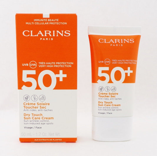Clarins Dry Touch Sun Care Cream SPF 50+ 1.7oz/ 50 ml. NEW