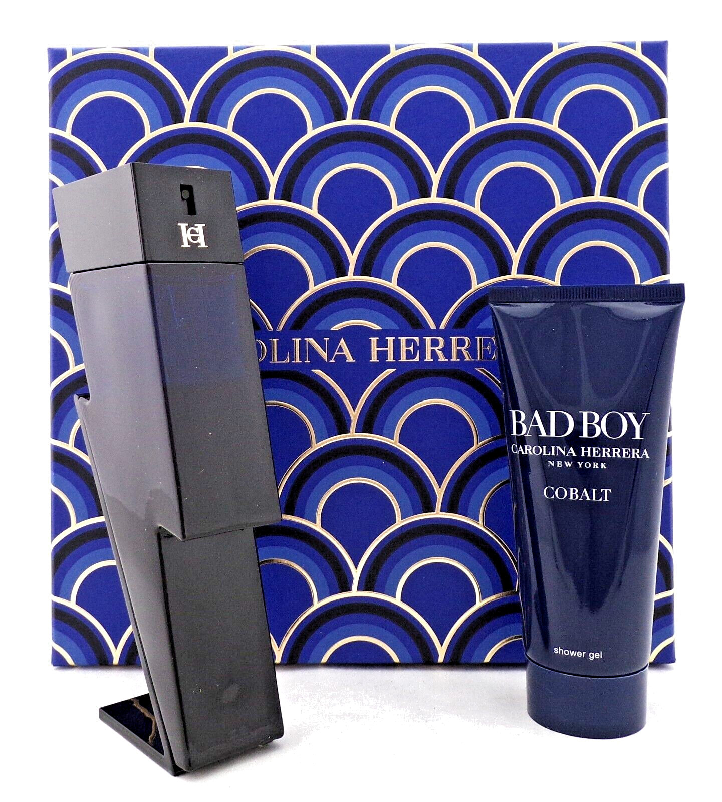 Bad Boy COBALT ELIXIR by Carolina Herrera 3.4oz EDP Spray+3.4oz Sh/Gel. New SET