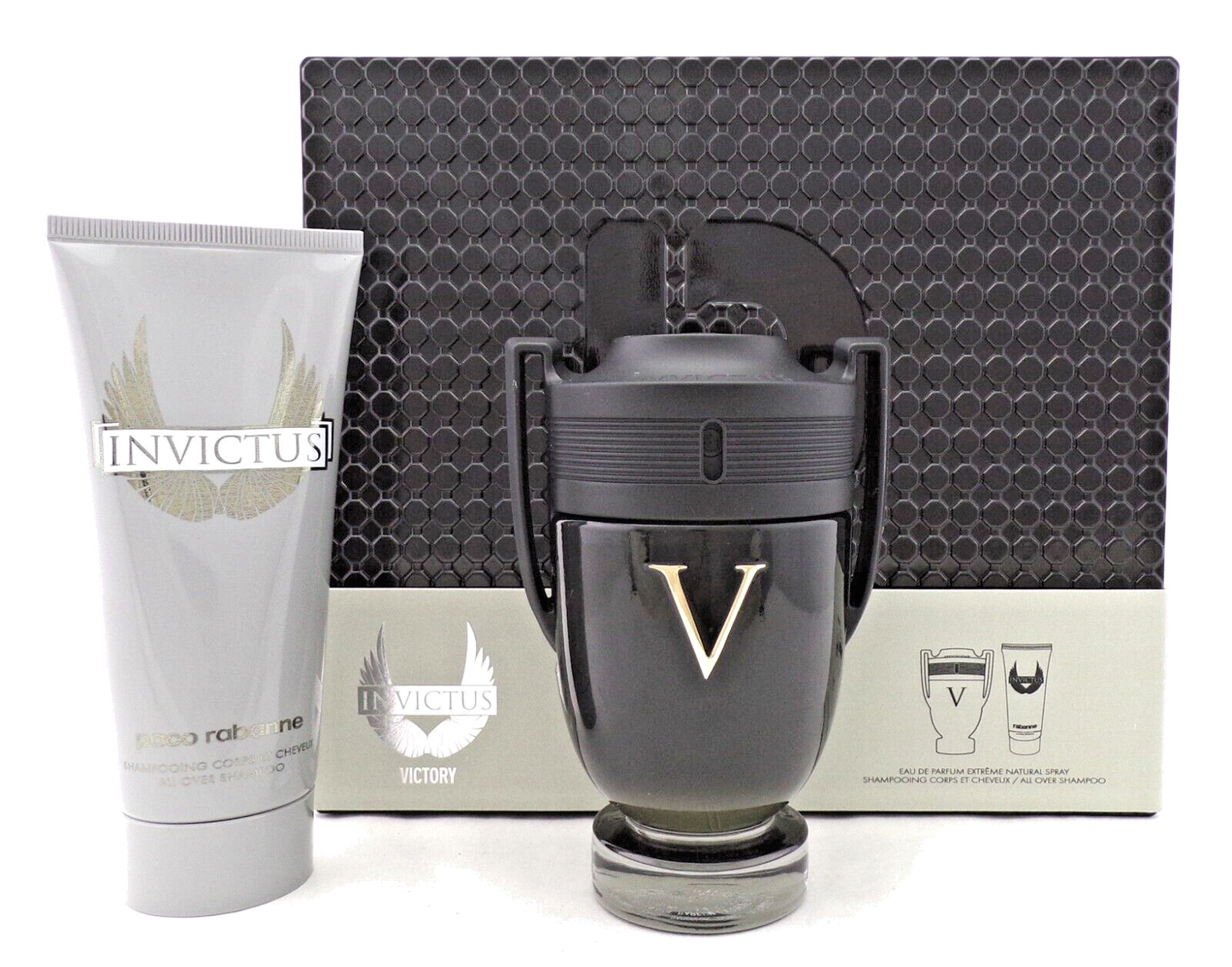 Invictus Victory by Paco Rabanne 3.4oz EDP EXTREME+3.4oz Shampoo New SET for Men