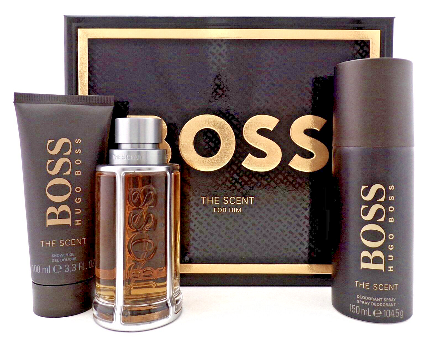 Boss The Scent by Boss 3.3oz EDT Spray+3.3oz Sh/G+5.0oz Deo Spray. New Men's SET