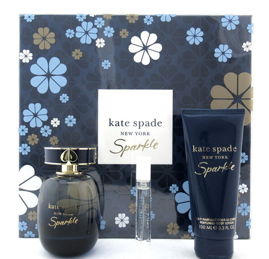 Kate Spade New York Sparkle Set 3.3 oz+7.5 ml EDP Int.Spray+3.3 oz B/Lotion New