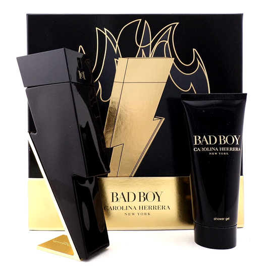 Bad Boy by Carolina Herrera 3.4 oz EDT Spray + 3.4 oz Shower Gel set for Men NEW
