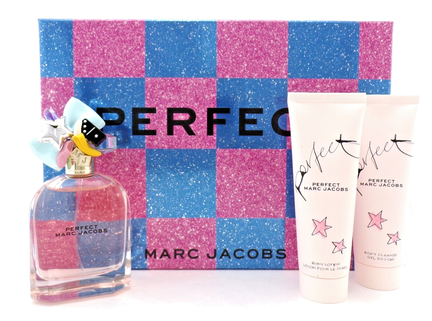 Marc Jacobs Perfect 3.3oz EDP Spray+2.5oz Body Lot. & Sh/Gel. New SET for Women