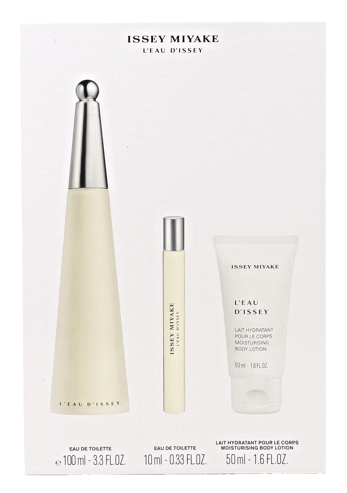 L'eau D'Issey by Issey Miyake 3.3oz & 10ml EDT Spray+1.6oz B/Lot New Women's SET