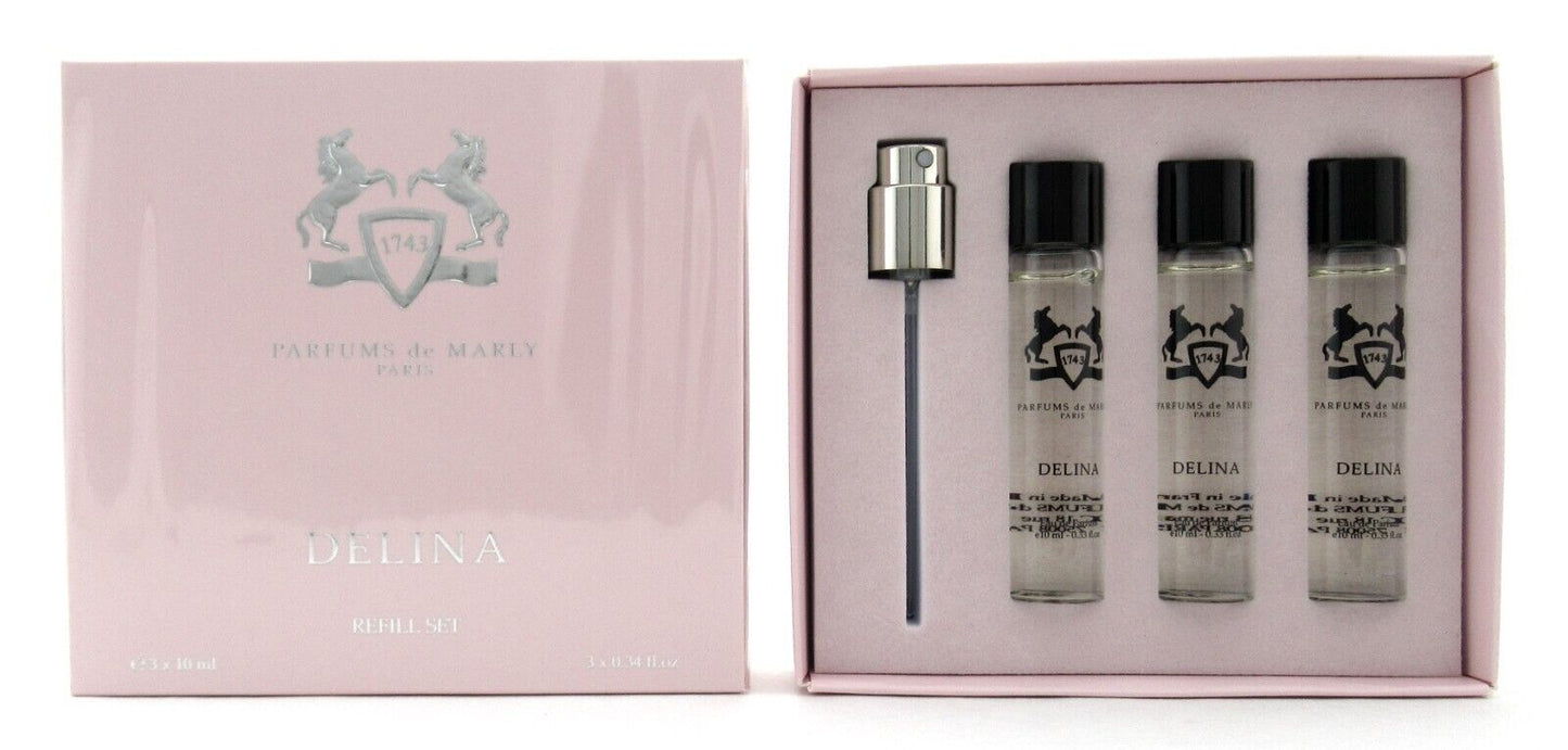 Parfums de Marly DELINA for Women 3 x 0.34 oz./10ml. EDP REFILL Set New Sealed