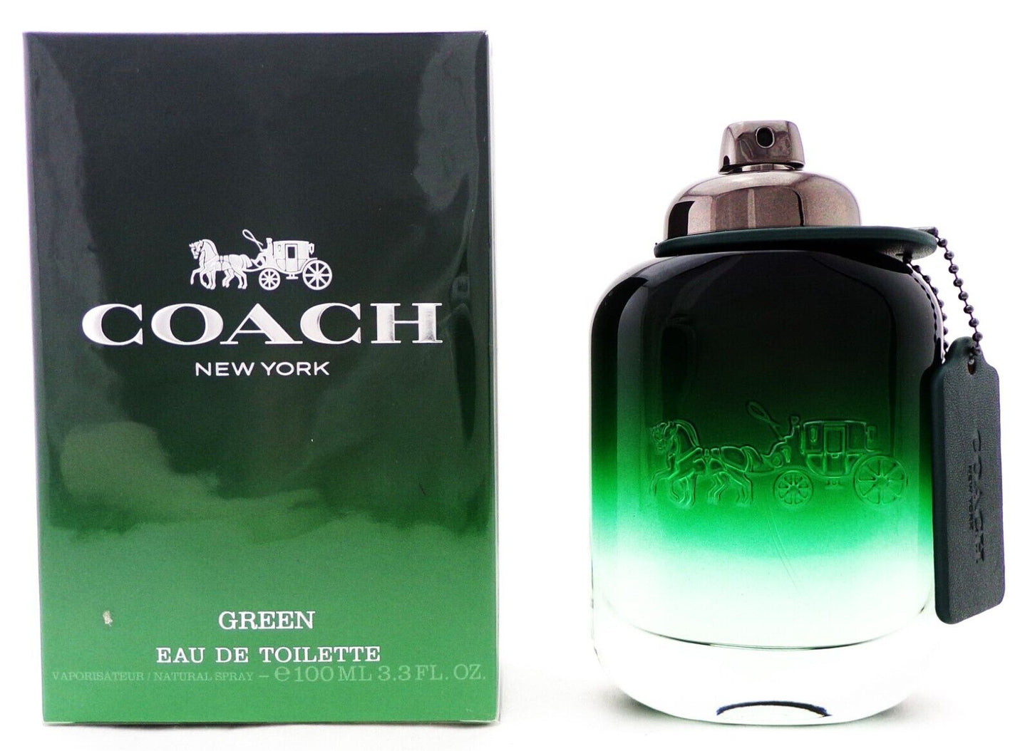 Coach Green Cologne for Men 3.3 oz. Eau De Toilette Spray New Damaged Box