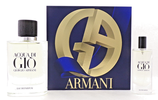 Acqua di Gio by Giorgio Armani 2.5oz.+0.5oz. Eau de Parfum Spray New SET for Men