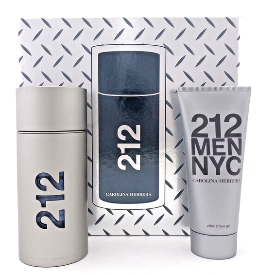 212 MEN NYC by Carolina Herrera 3.4oz EDT Spray+3.4oz A/Shave Gel. New Men's SET