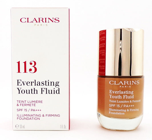 Clarins Everlasting Youth Fluid SPF 15/ PA +++ 113 Chestnut 1 oz./ 30 ml. New