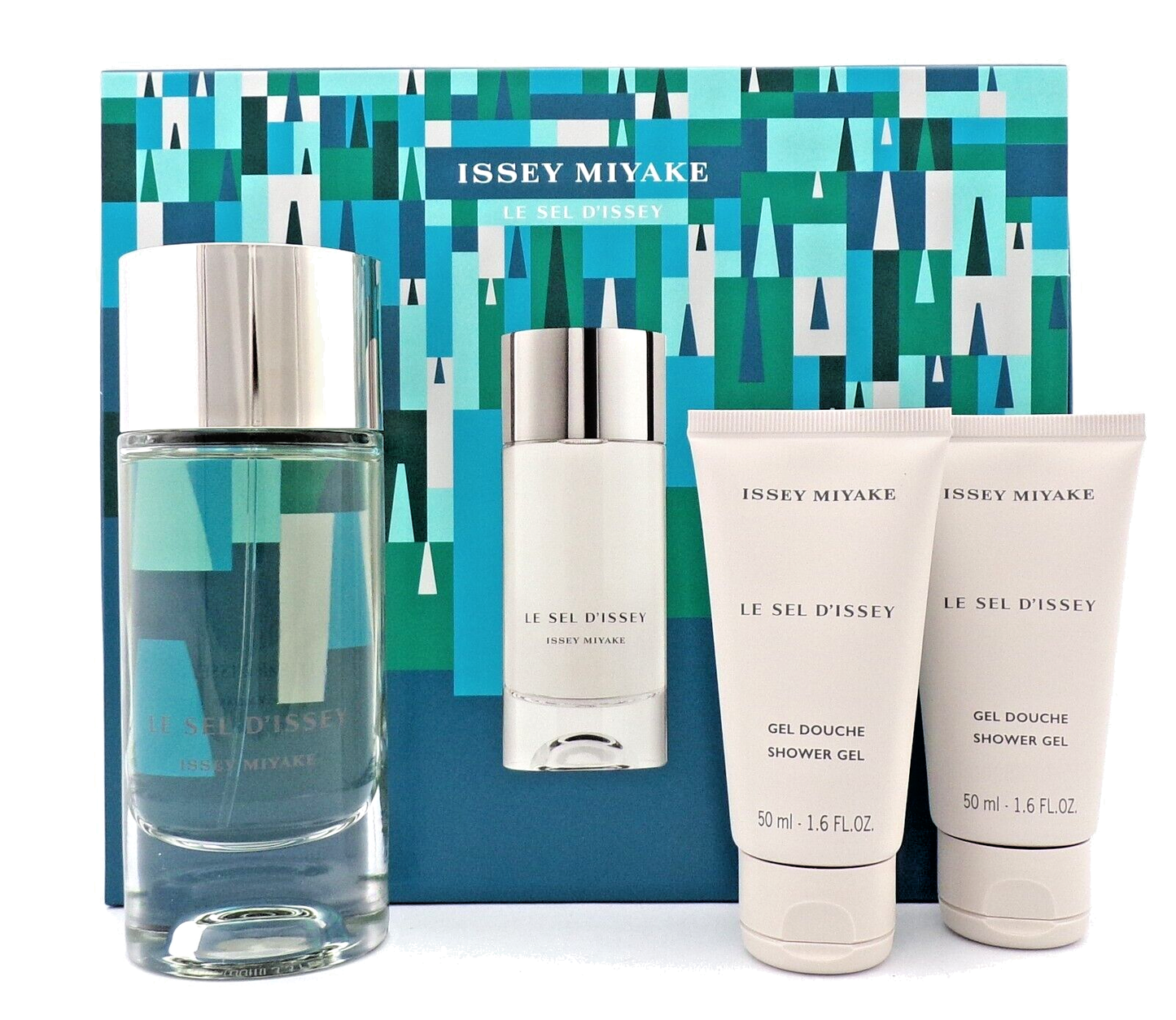 Issey Miyake Le Sel D'issey 3.3 oz EDT Refillable + 2 x 1.6oz Shower Gel New SET