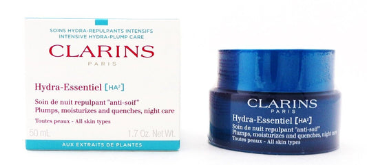 Clarins Hydra-Essentiel Night Care Cream All Skin Types 1.7 oz./ 50 ml. New
