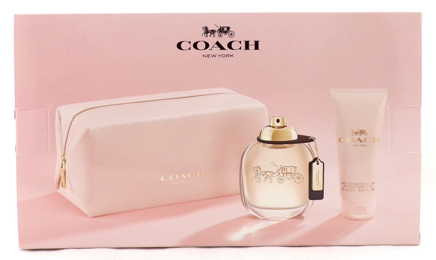 Coach by Coach 3.0 oz EDP Spray + 3.3 oz B/Lotion + Pouch. New SET for Women