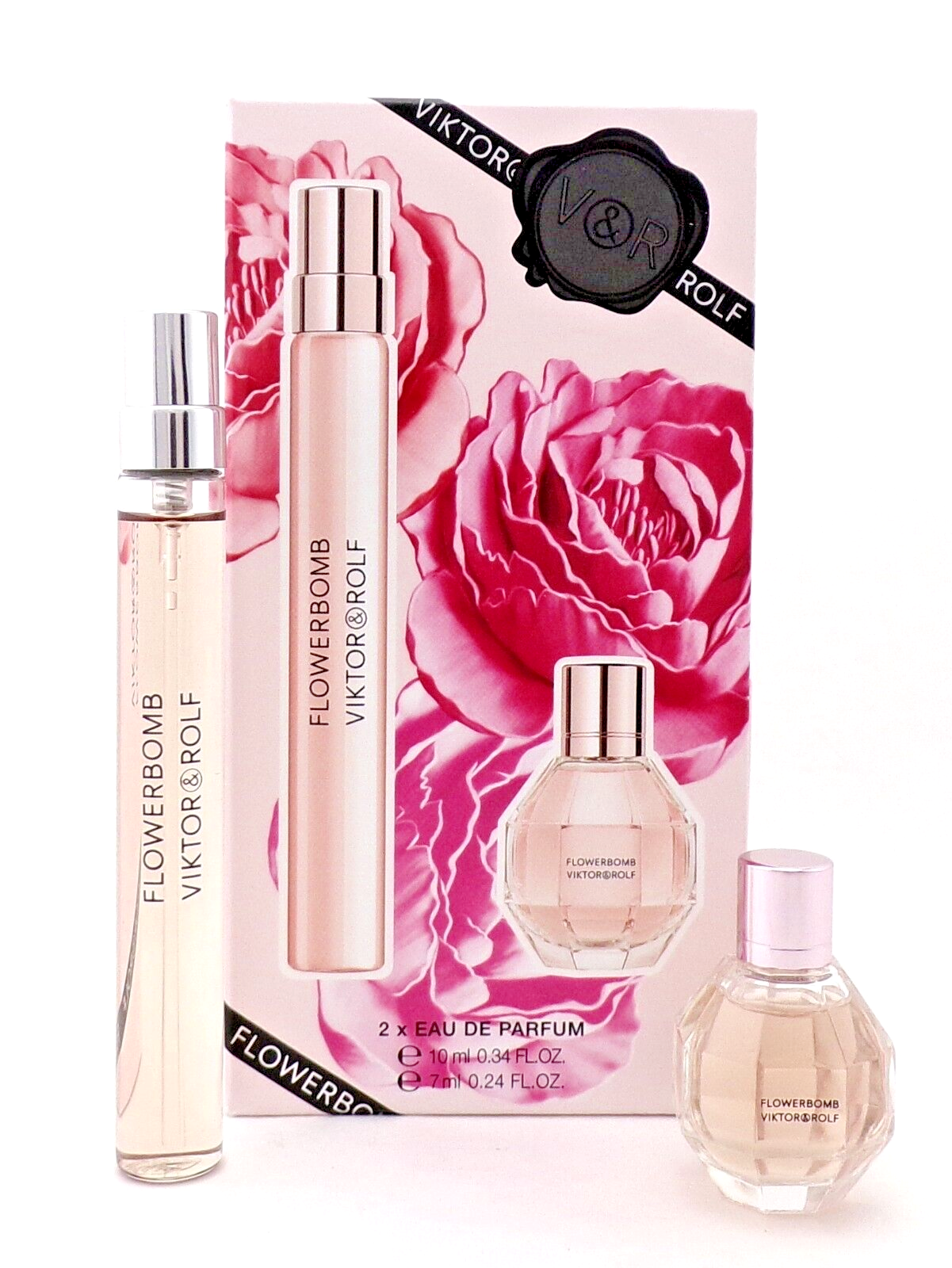 Flowerbomb by Viktor & Rolf 0.34oz EDP Spray + 0.24oz EDP Splash New Women's Set