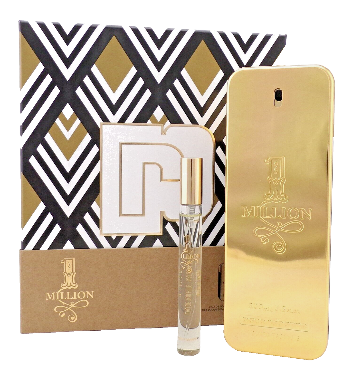 1 Million by Paco Rabanne 6.8 oz + 10 ml Eau de Toilette Spray. New Set for Men