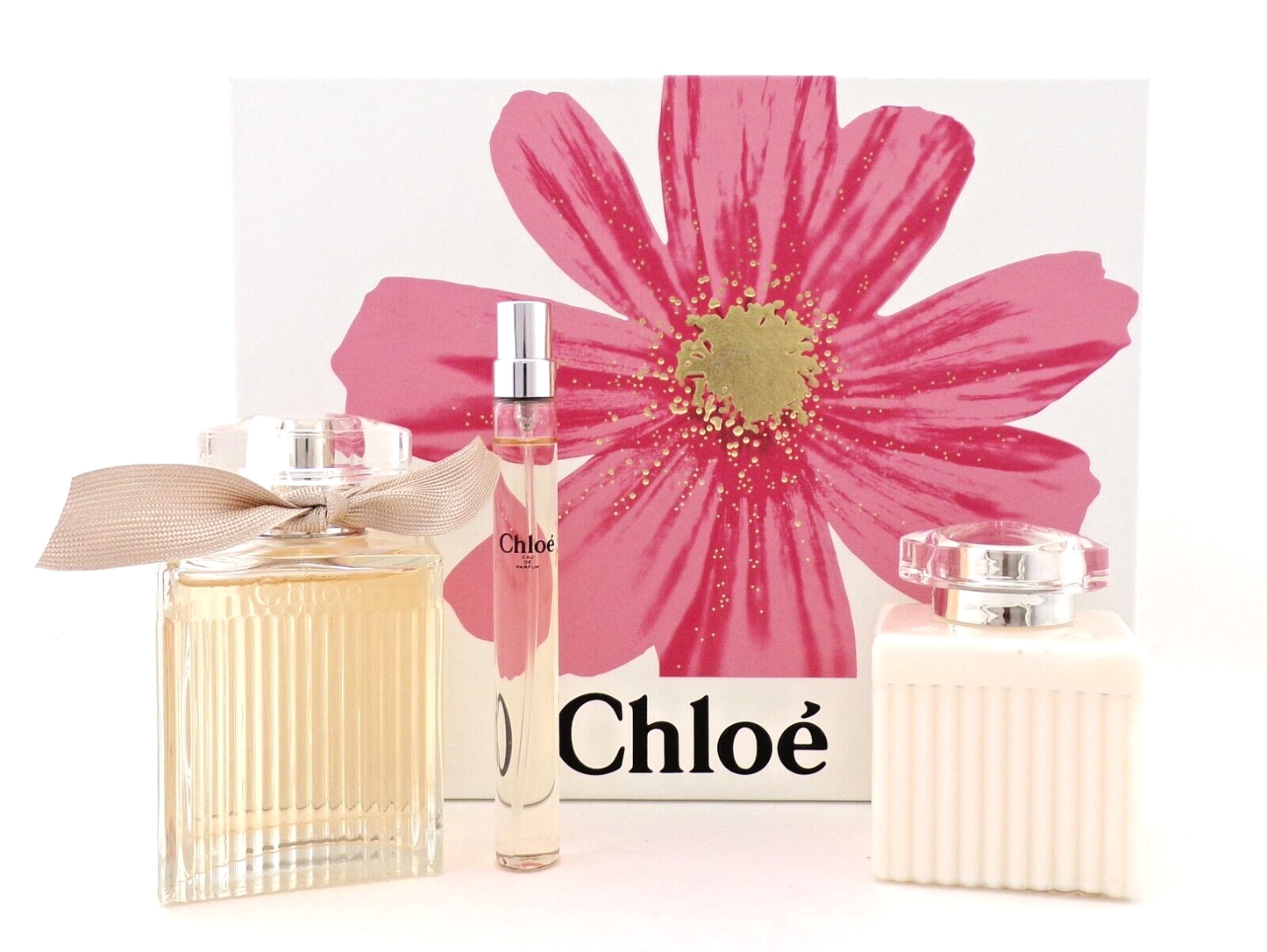 Chloe by Chloe 3.3oz EDP Refillable Spray + 10ml EDP Spray + 3.4oz B/Lotion New Women's Set
