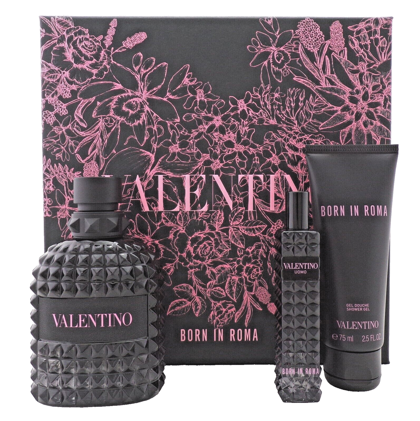 Valentino Born In Roma 3.4 oz+ 0.5 oz EDT Spray+ 2.5 oz Shower Gel New Men's SET