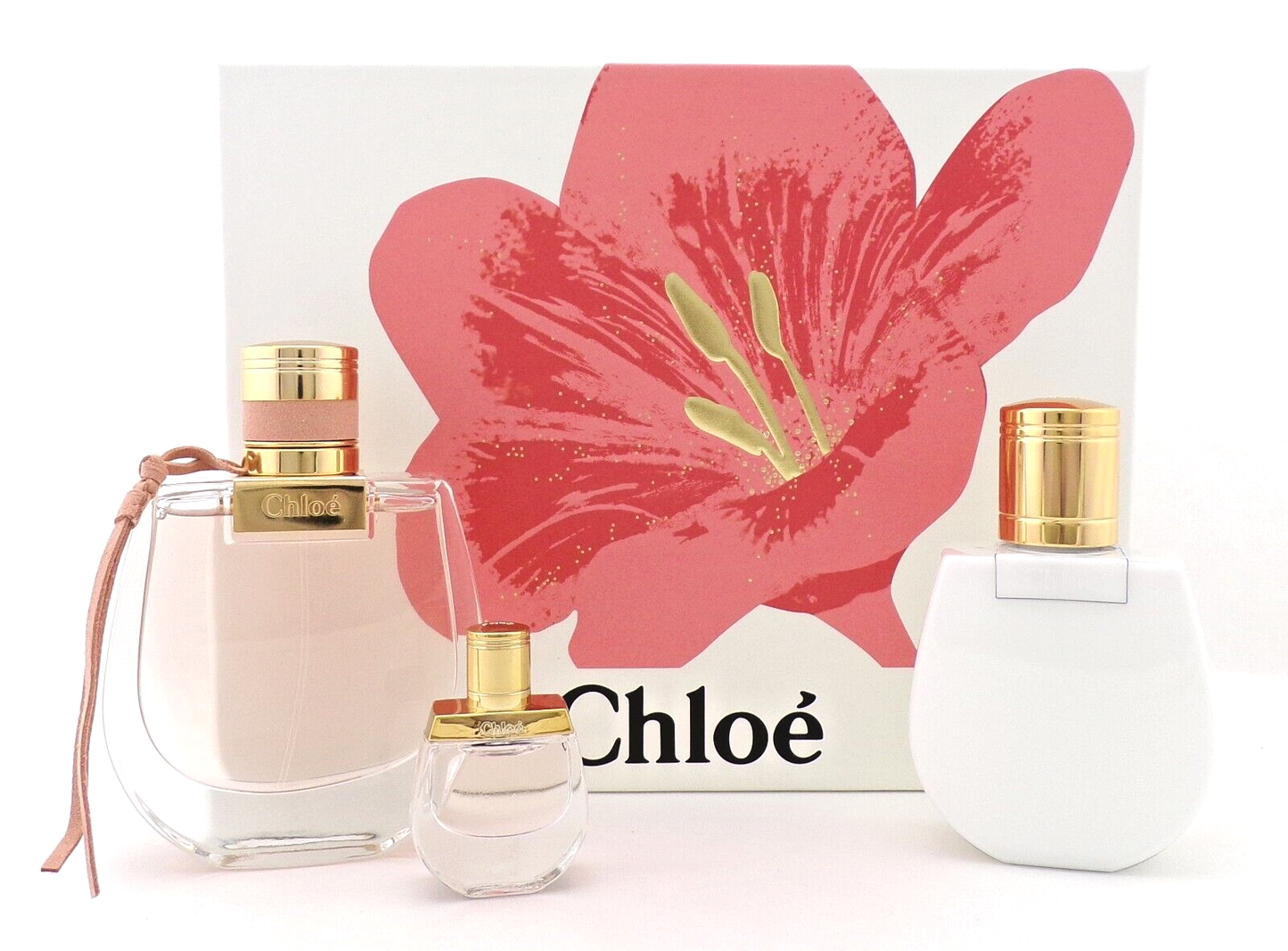 Chloe Nomade 2.5oz EDP Spray +5 ml EDP Mini +3.3oz Body Lotion. New Women's SET