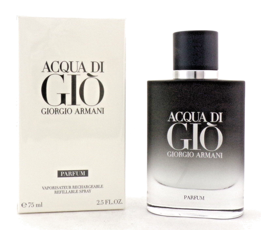 Giorgio Armani Acqua Di Gio 2.5oz PARFUM Refillable Spray for Men New Sealed Box