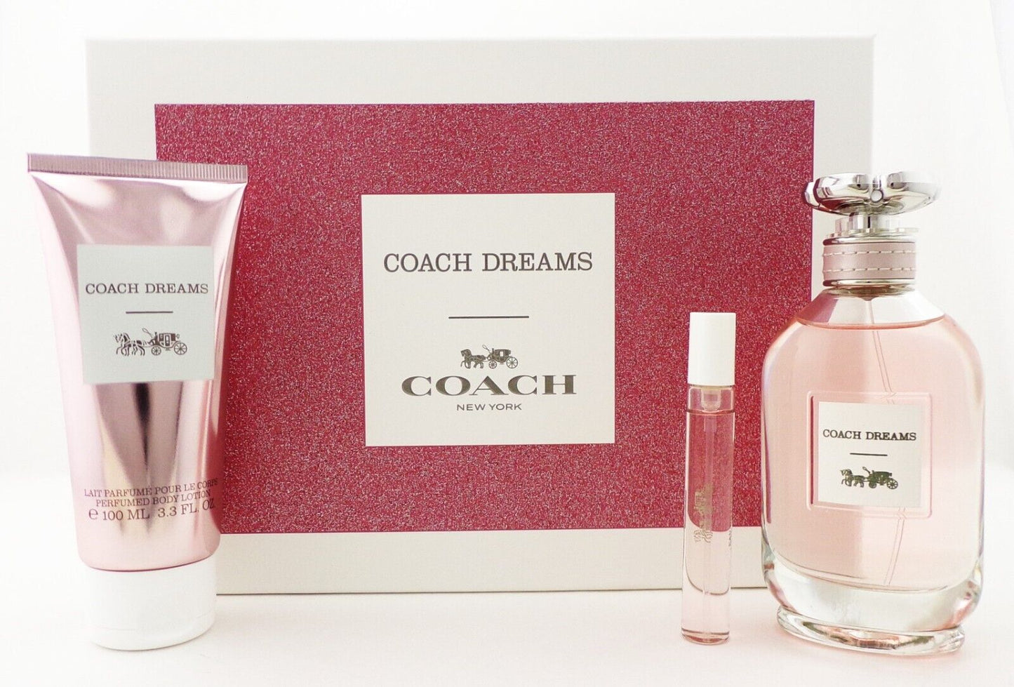 Coach DREAMS 3.0 oz. & 0.25 oz. EDP Spray+ 3.3 oz. B/Lotion. New Women's SET