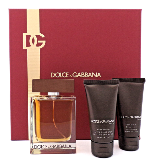 Dolce & Gabbana The One 3.3oz EDT+1.7oz A/Shave Balm & Shower Gel. New Men's SET
