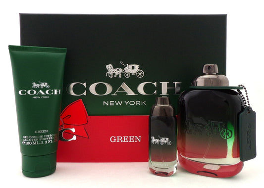 COACH GREEN 3.3 oz. & 0.5 oz. EDT Spray + 3.3 oz. S/Gel. New SET for Men