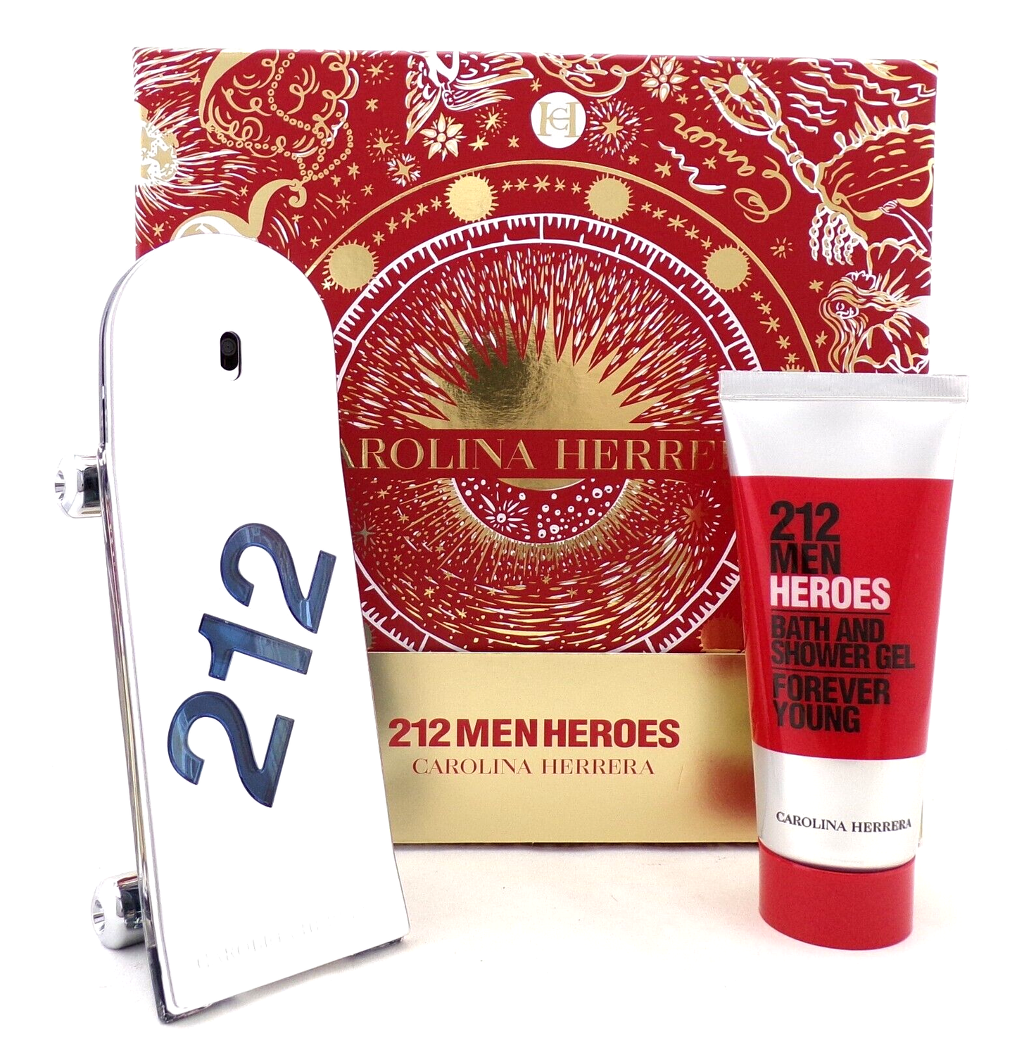 212 MEN Heroes Forever Young by Carolina Herrera 3.0oz EDT +3.4oz Sh/Gel New SET