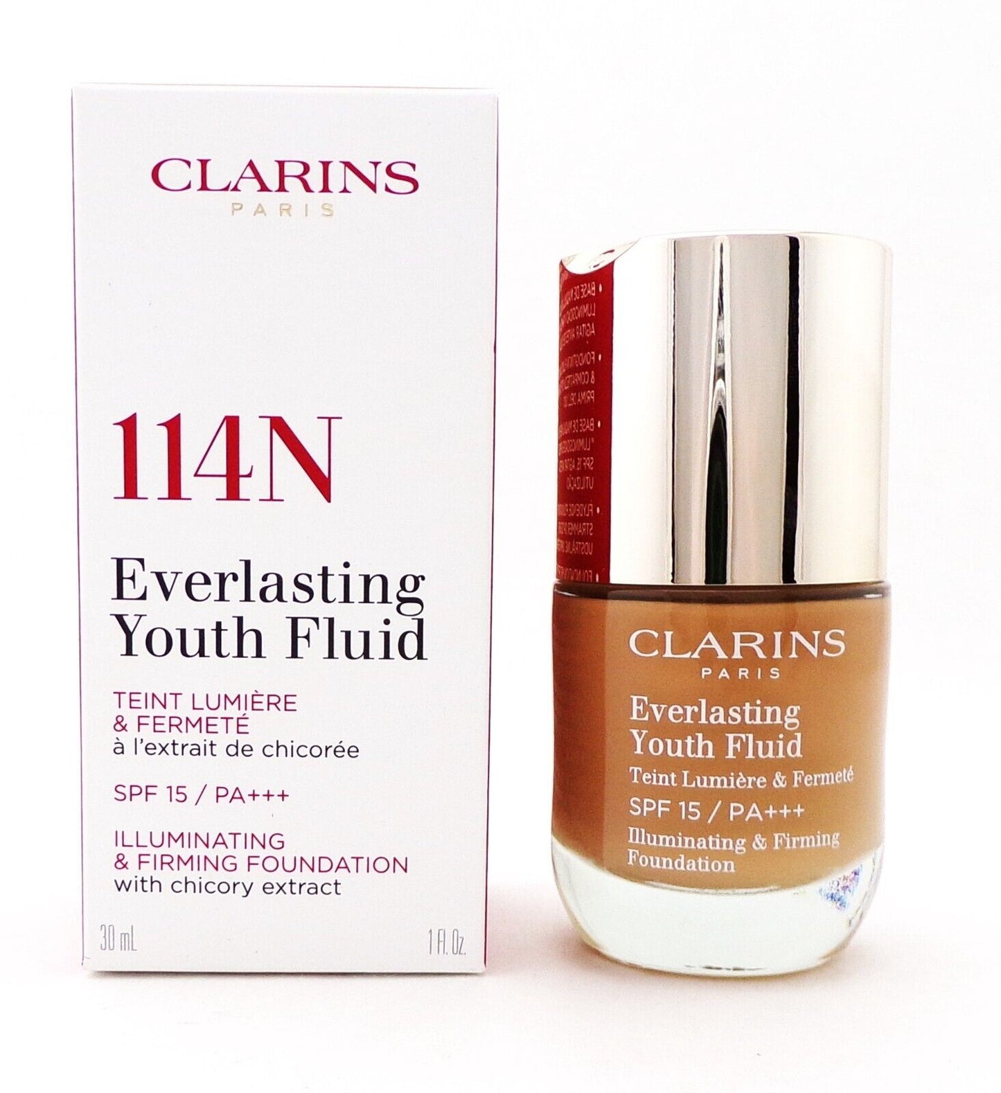 Clarins Everlasting Youth Fluid 1 oz./ 30 ml. SPF 15/ PA +++ 114N New