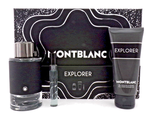 Explorer by Mont Blanc 3.3oz & 7.5ml EDP Spray+3.3oz Shower Gel. New SET for Men