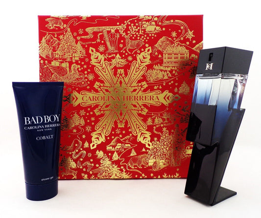 Bad Boy COBALT by Carolina Herrera 2 PC Set: 3.4 oz EDP Spray + 3.4 oz S/Gel NEW