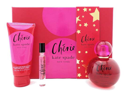 CHERIE by Kate Spade 3.3oz & 0.25oz EDP Spray + 3.3oz B/Lotion. New Women's SET