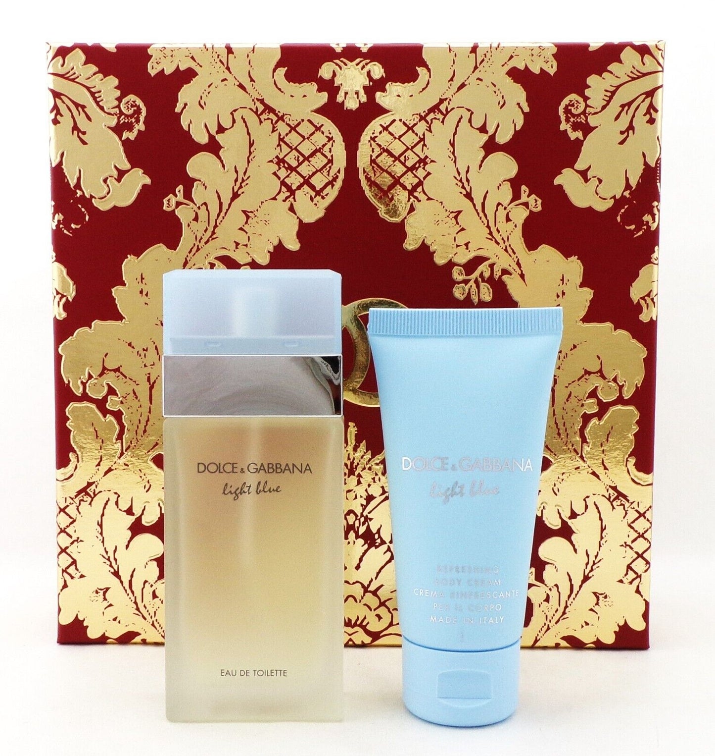 Light Blue Dolce & Gabbana  1.7 oz. EDT Spray + 1.7 oz. Cream Women Gift Set New