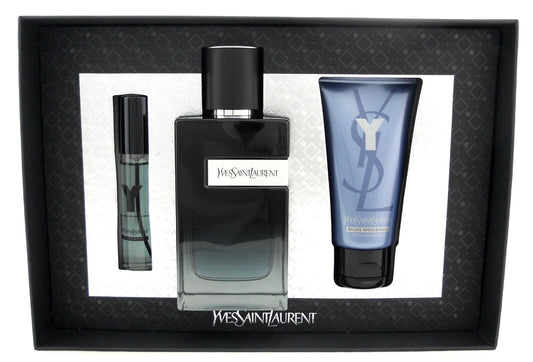 Y by Yves Saint Laurent YSL 3.3oz.&10ml. EDP Spray+1.6oz.A/Sh.Balm New Set DAMAGED BOX