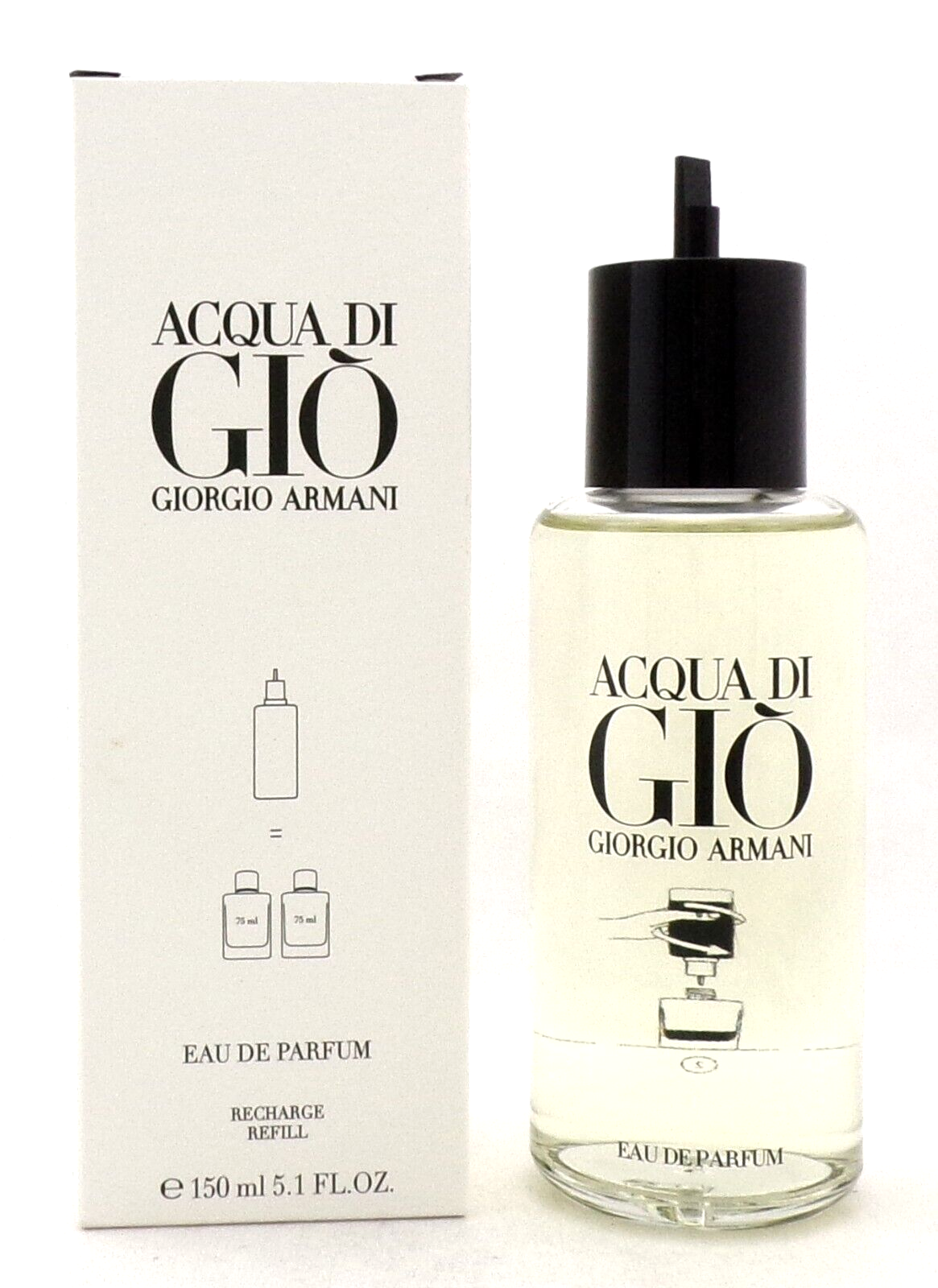 Acqua di Gio by Giorgio Armani 5.1oz Eau de Parfum REFILL Splash for Men New Box