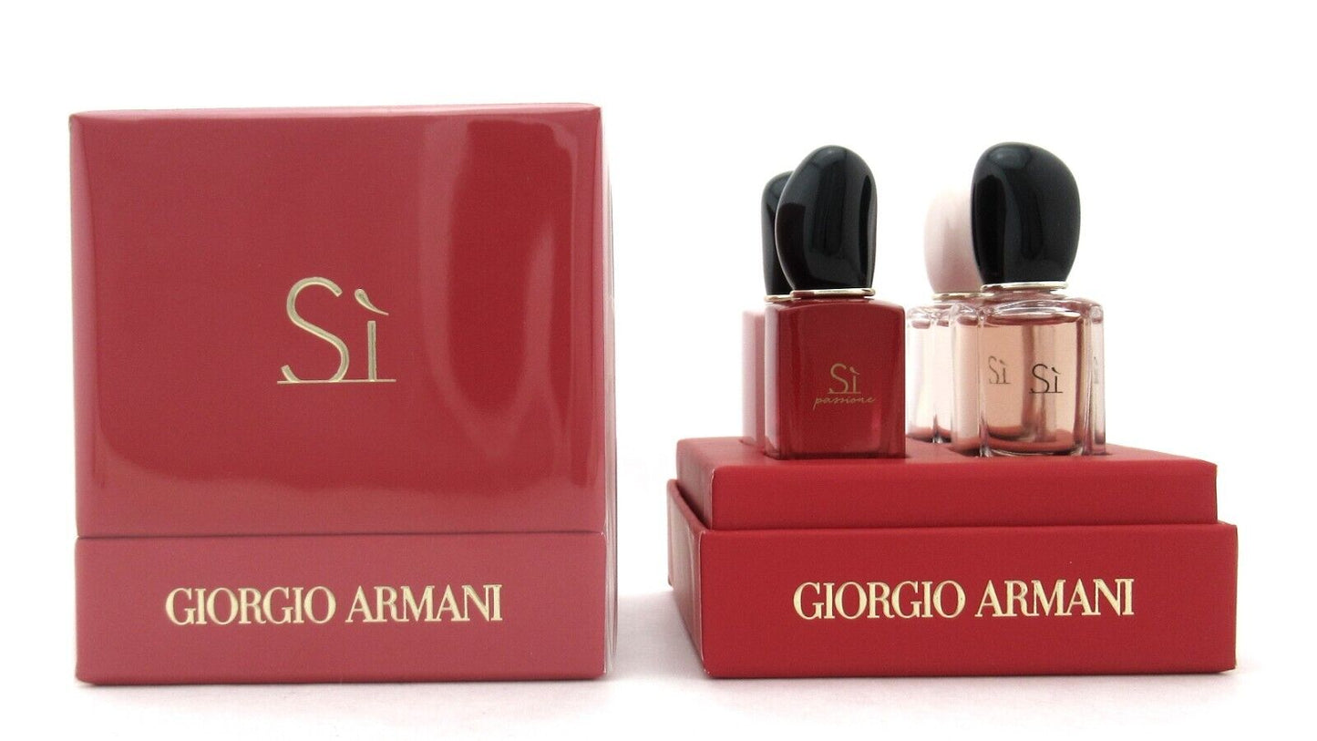 Giorgio Armani 4 Pc Mini Gift Set Si EDT, Si EDP, Si Fiori, Si Passione EDP New