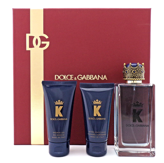 Dolce & Gabbana K 3.3 oz EDT Spray+ 1.7 oz A/S/Balm+ 1.7 oz Sh/Gel New Men's SET