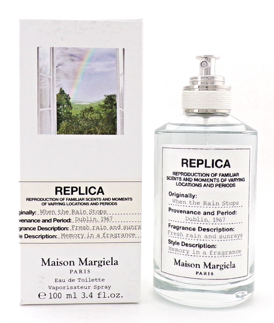Replica When the Rain Stops by Maison Margiela 3.4oz EDT Spray New NO Cellophane