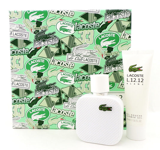 Lacoste L.12.12 Blanc 1.6oz. EDT Spray+1.6oz. S/Gel New Men's SET Damaged BOX