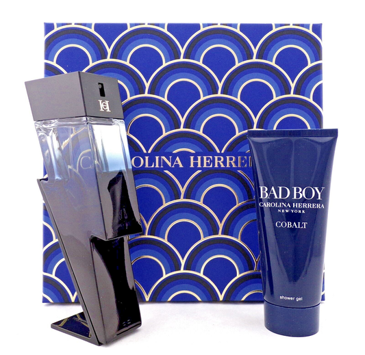 Bad Boy COBALT by Carolina Herrera 3.4oz EDP Spray+ 3.4oz Sh/Gel New SET for Men