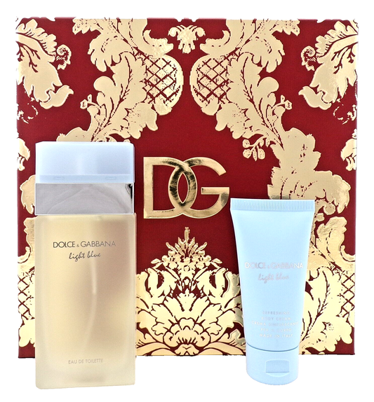Light Blue Dolce & Gabbana 3.3 oz EDT Spray + 1.7 oz Body Cream. New Women's Set