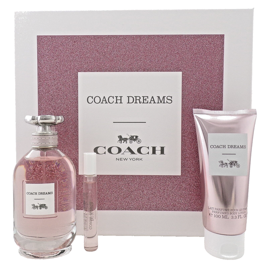 Coach Dreams by Coach  3.0 oz & 7.5ml EDP Spray+3.3 oz B/Lotion New Women's SET