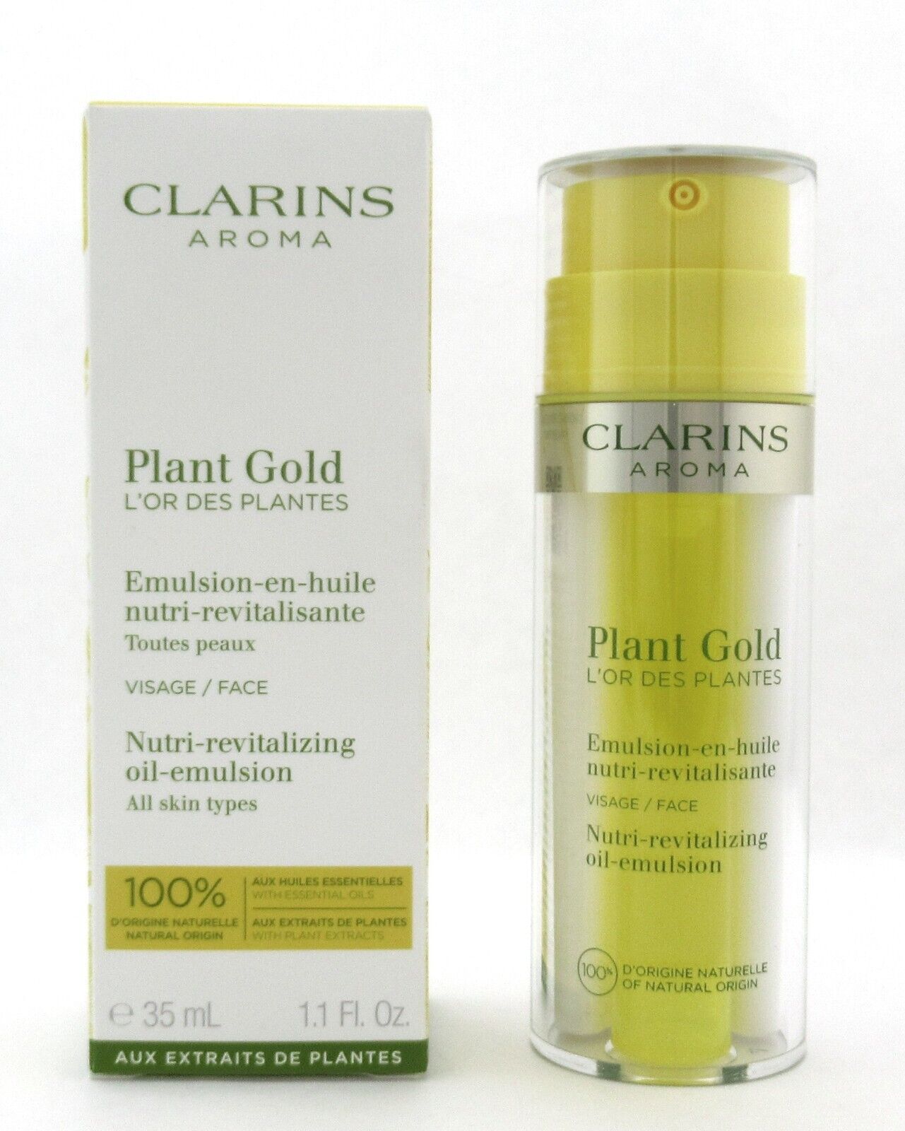 Clarins Plant Gold Nutri-Revitalizing Oil-Emulsion All Skin Types 1.1 oz. New