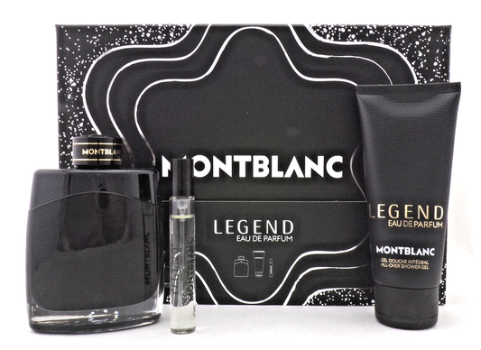 Legend by Mont Blanc 3.3oz & 7.5ml EDP Spray + 3.3oz Shower Gel. New SET for Men